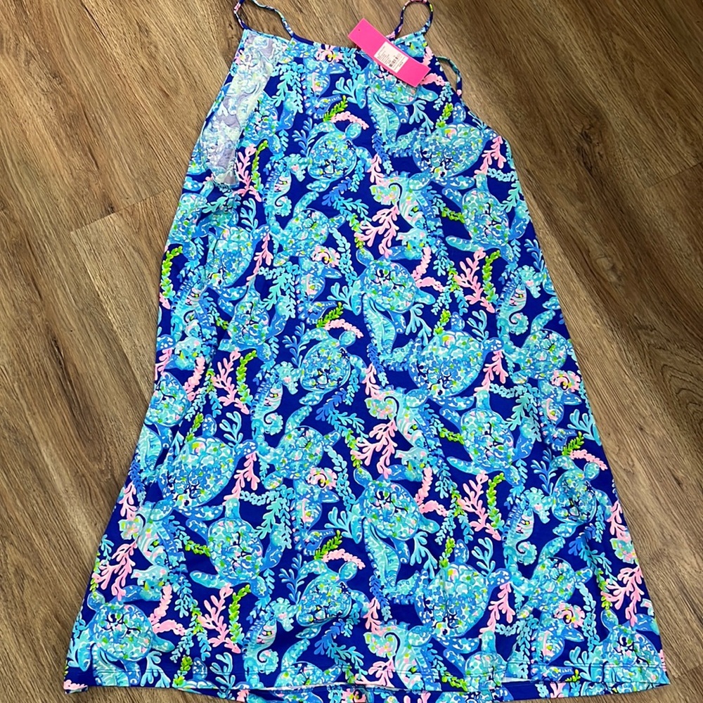 Lilly Pulitzer Blue Turtle Ville Margot Swing dress XL